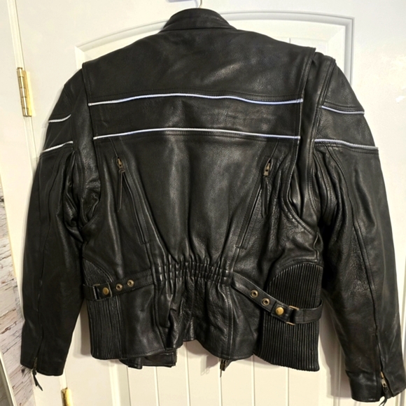 Plus Size Black Leather Riding Jacket - Picture 3 of 3